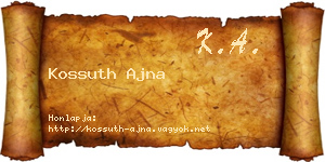 Kossuth Ajna névjegykártya